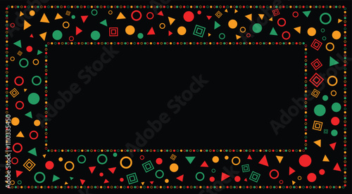 Background design for Black History Month with red, yellow and green ornaments. Design for Black History Month campaign.