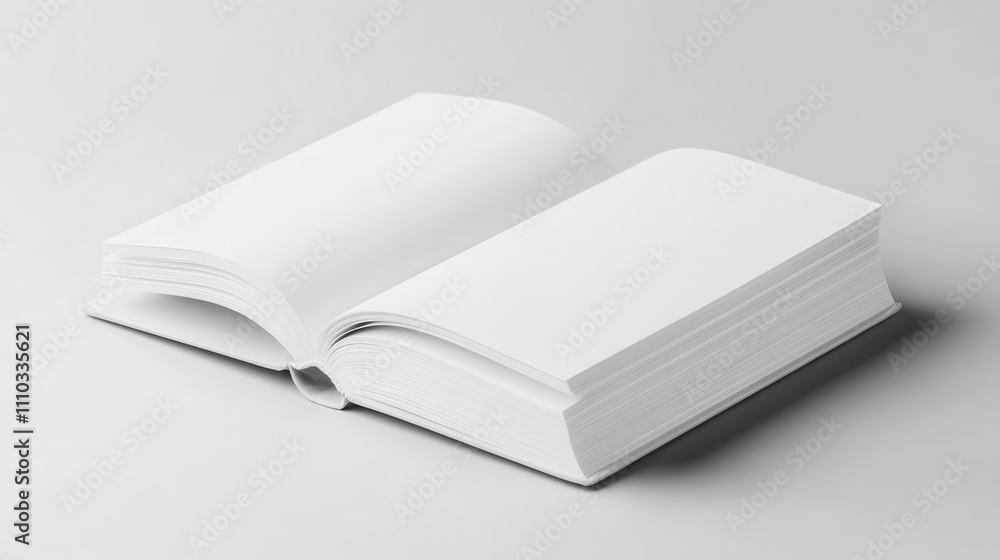 Blank White Book Mockup: Open Pages Ready for Your Design and Text A Clean Minimalist Book Template for Presentations Blank White Book Mockup: Open Pages Ready for Your Design and Text A Clean Minimalist Book Template for Presentations