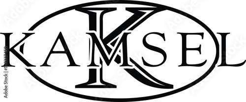 At the center of the logo is the letter “K,” prominently stylized with sharp, elegant lines that emphasize strength and sophistication. Surrounding the “K” is the full brand name “KAMSEL,”