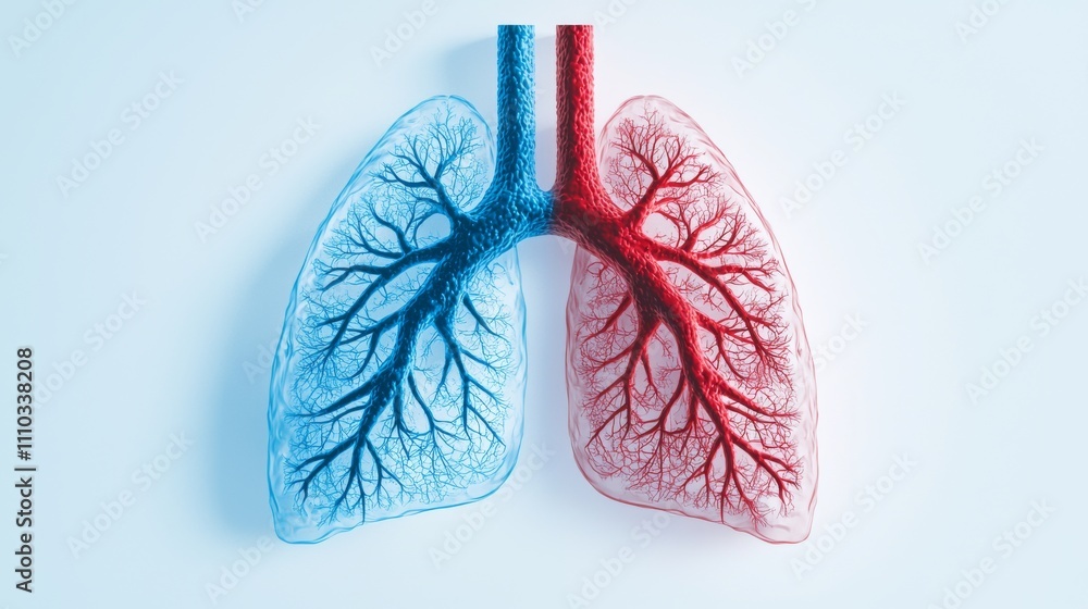 Intricate 3D Representation of Lungs with Smoky Air Intricate 3D Representation of Lungs with Smoky Air