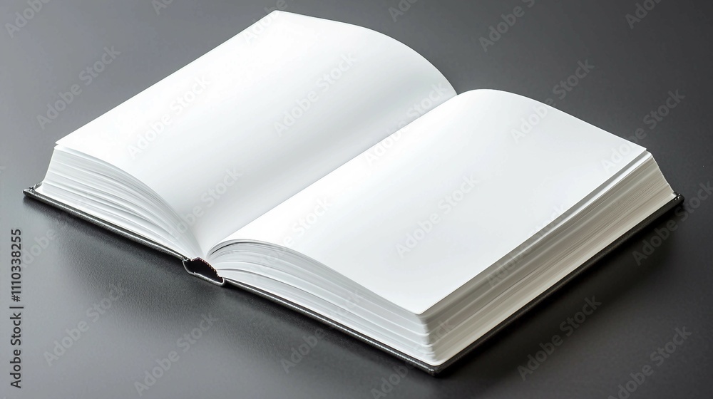 Open Blank Book on Dark Surface for Creative Writing and Journaling Open Blank Book on Dark Surface for Creative Writing and Journaling