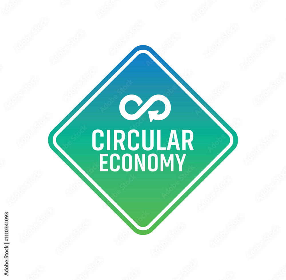 Obraz premium circular economy icon information sign 