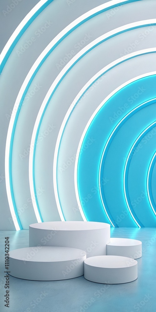 Obraz premium modern digital with circles technology background
