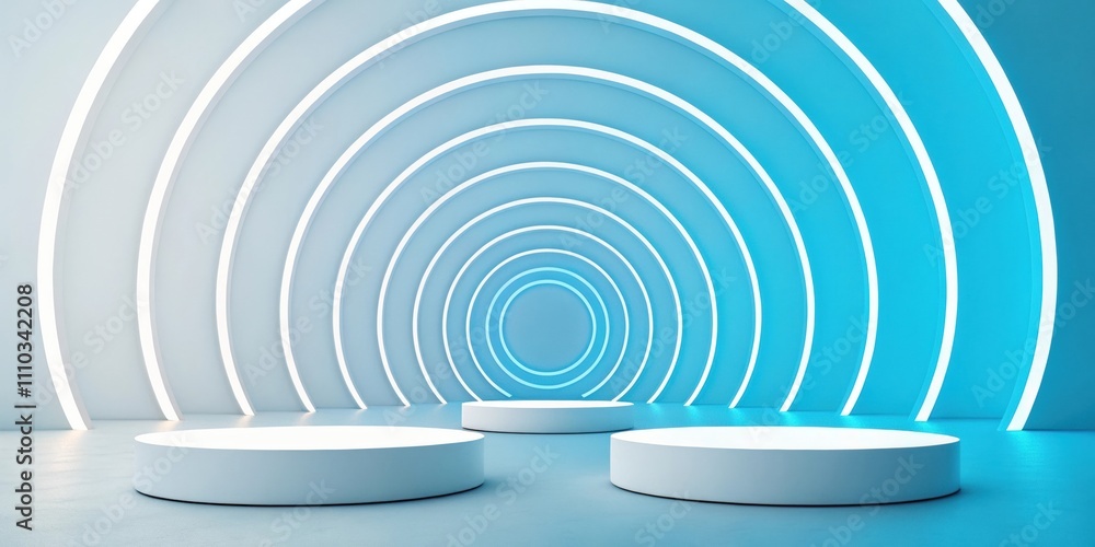 Obraz premium modern digital with circles technology background