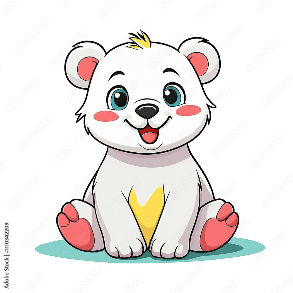 polar bear isolated on white background, cutout polar bear isolated on white background, cutout