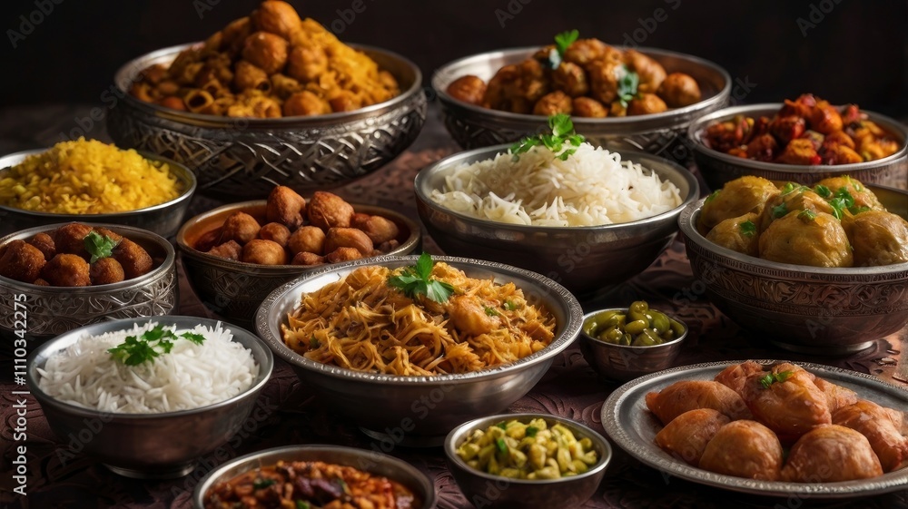 A selection of traditional Arabic cuisine perfect for Iftar during Ramadan A selection of traditional Arabic cuisine perfect for Iftar during Ramadan