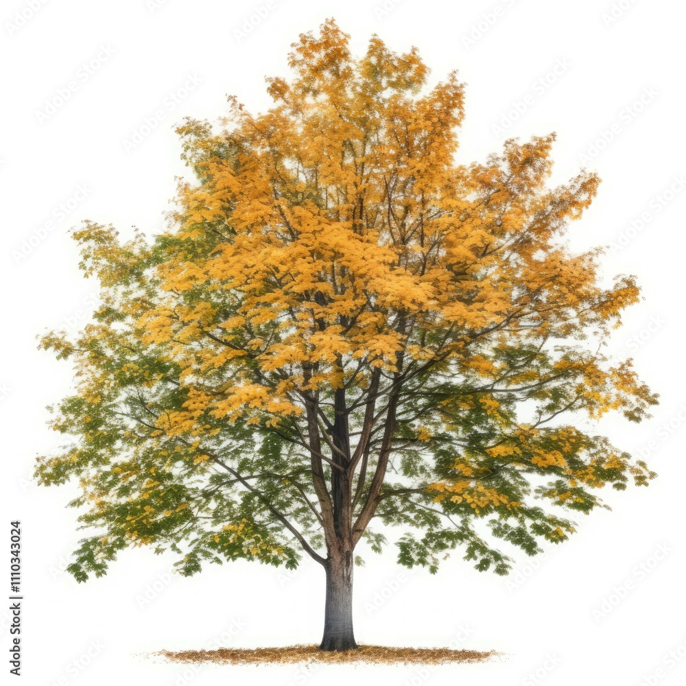 Golden autumn tree isolated on white. Golden autumn tree isolated on white.