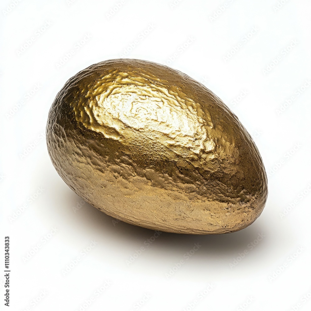 Fototapeta premium Golden egg on white background.
