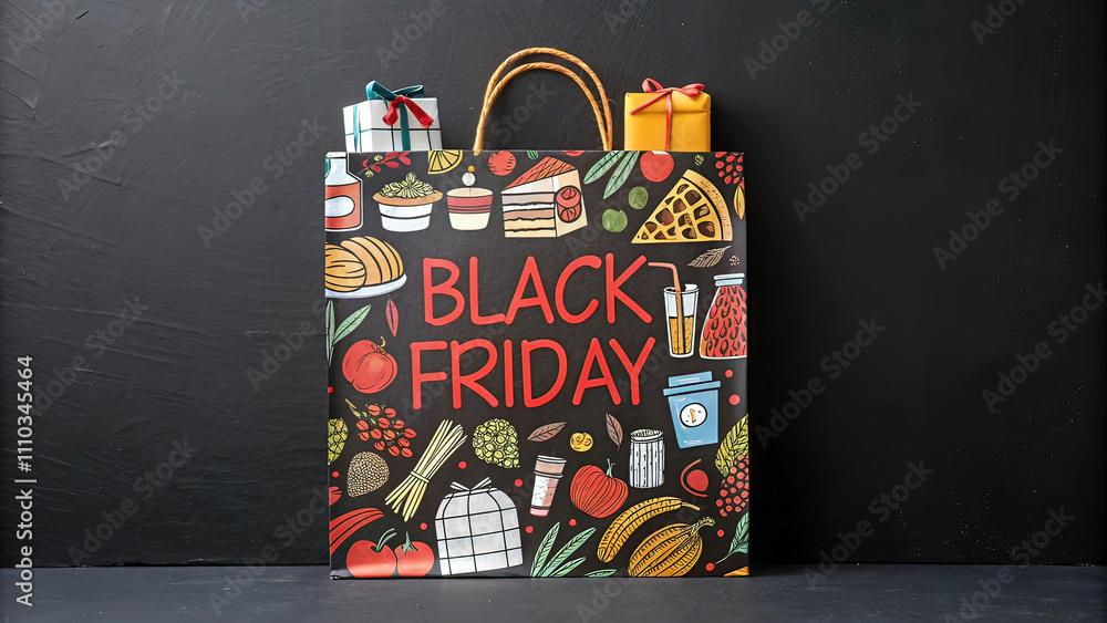 Obraz premium Vector illustration, Sale advertising banner on black background, advertising. Vector romantic backgrounds