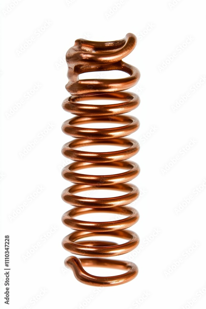 Copper coil, metallic, shiny, spiraled, isolated. Copper coil, metallic, shiny, spiraled, isolated.