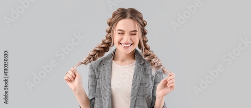 Beautiful happy young woman...