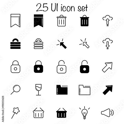 25 user interface icon set