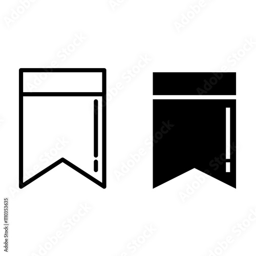 bookmark outline and solid icon set