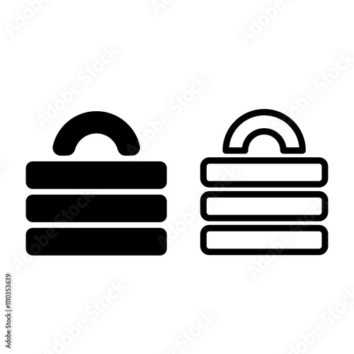 padlock outline and solid icon set