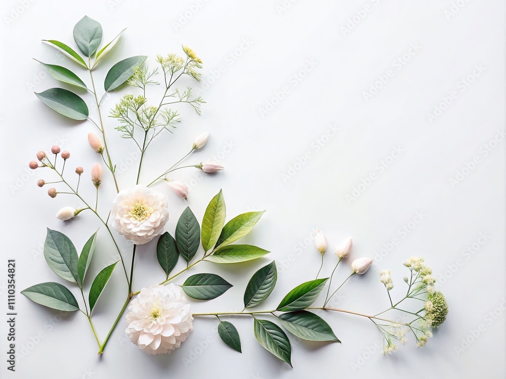 Fototapeta premium Minimalist Hand Drawn Illustration of Nature Elements in Soft Pastel Colors, Perfect for Modern Decor and Graphic Design Projects, Showcasing Simplicity and Elegance in Art