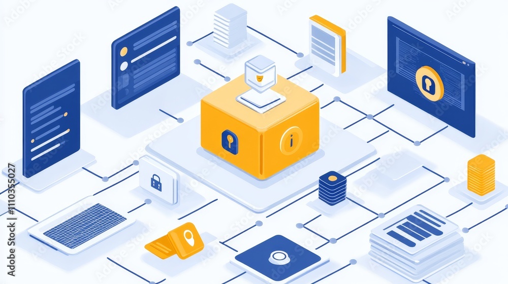 Secure Data Network Isometric Illustration of Cloud Computing and Cybersecurity Secure Data Network Isometric Illustration of Cloud Computing and Cybersecurity