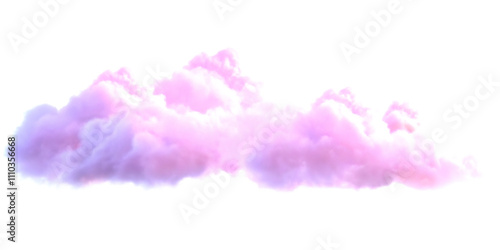 Cut out pink clouds on transparent background.AI GENERATED