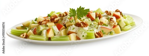 A classic Waldorf salad with apples, celery, and walnuts photo