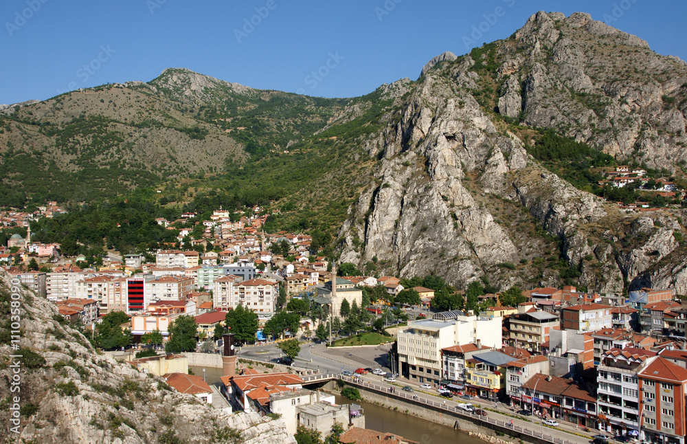 Naklejka premium A view from Amasya, Turkey