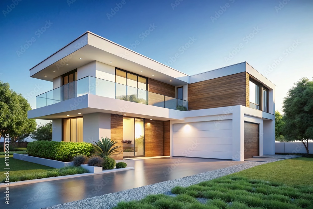 Modern 3D House Rendering on White Background - Minimalist Real Estate Concept for Loans and Property Investment Visuals Modern 3D House Rendering on White Background - Minimalist Real Estate Concept for Loans and Property Investment Visuals