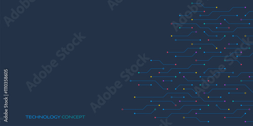 Circuit board texture with communication technology concept. Creative vector illustration
