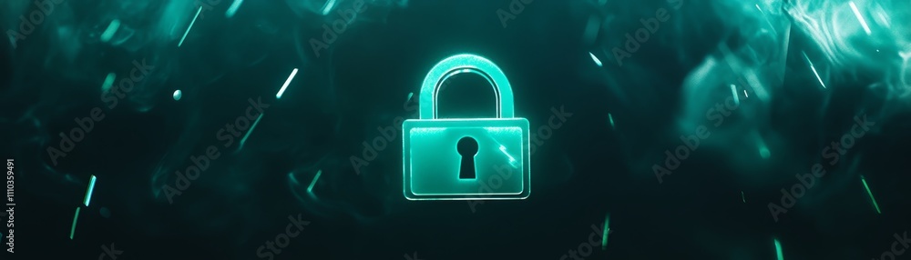 Glowing Padlock Digital Security Cyber Protection Encryption Glowing Padlock Digital Security Cyber Protection Encryption