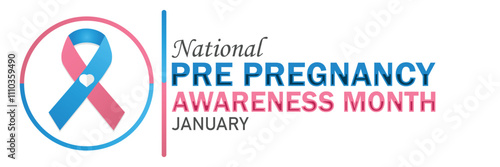 National Pre Pregnancy Awareness Month January. Suitable for greeting card, poster and banner. Vector illustration.