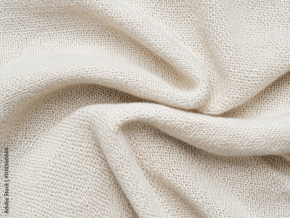Fototapeta premium cotton, fabric, texture, plain weave, breathable, soft, smooth surface, detailed fibers, white background, minimalist, high resolution, light wrinkles, diagonal pattern, twill, pastel blue, cream colo