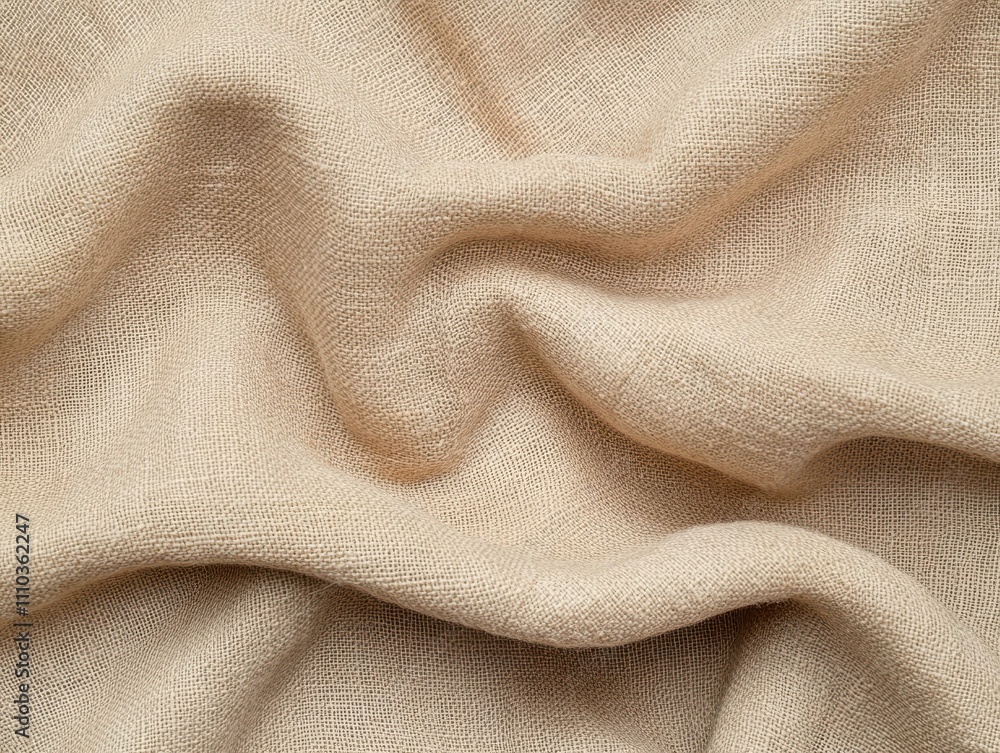 Fototapeta premium cotton, fabric, texture, plain weave, breathable, soft, smooth surface, detailed fibers, white background, minimalist, high resolution, light wrinkles, diagonal pattern, twill, pastel blue, cream colo