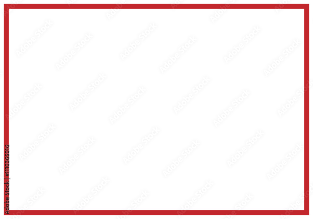 Marco rectangular de trazado rojo en fondo blanco Marco rectangular de trazado rojo en fondo blanco