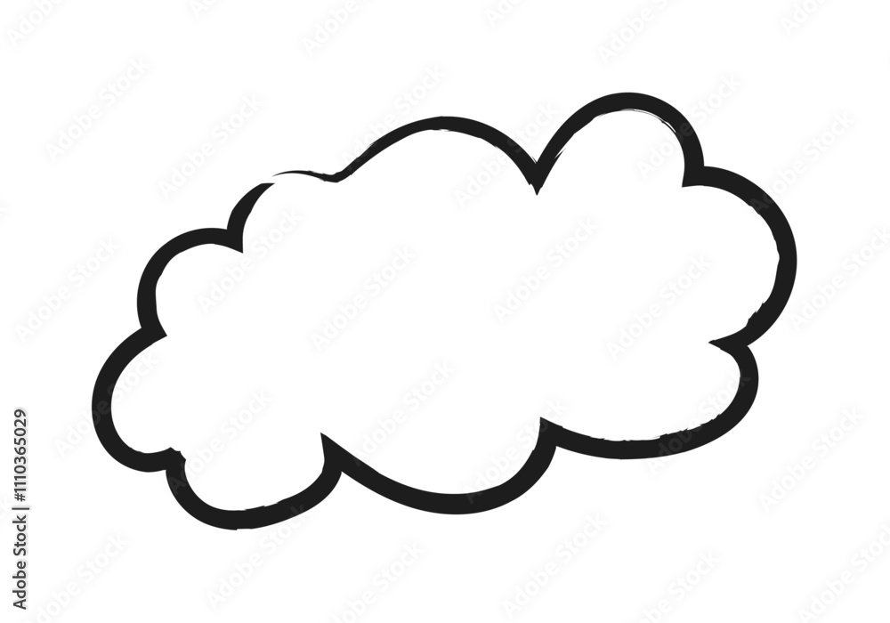 Nube hecho con trazado de pincel negro Nube hecho con trazado de pincel negro