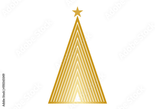 Árbol de navidad hecho con triángulos dorados