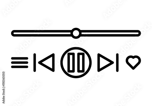 Icono negro de reproductor de vídeos con controles