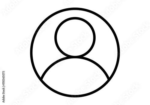 Icono negro de perfil de avatar o usuario