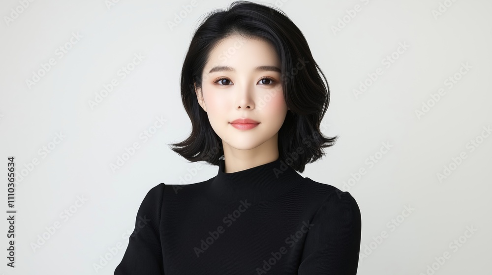 Elegant Portrait of a Young Woman with Confident Style Elegant Portrait of a Young Woman with Confident Style