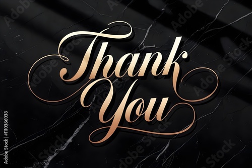 Wallpaper Mural Elegant Thank You text in a gold script font, set against a dark marble background. This image conveys gratitude and appreciation with a touch of luxury and sophistication. Torontodigital.ca