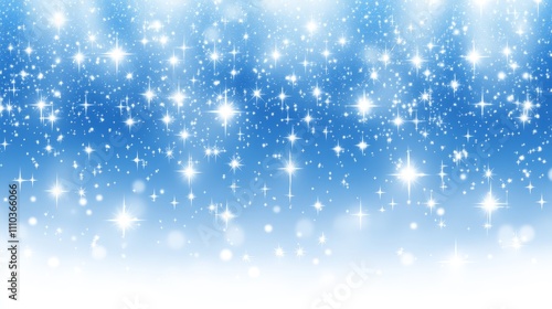 Sparkling Blue Sky Background Glimmering Stars Soft Light