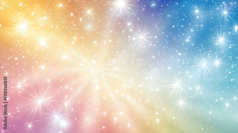 Vector design of twinkling stars spread across a dreamy pastel sky with smooth gradients in tranquil hues Vector design of twinkling stars spread across a dreamy pastel sky with smooth gradients in tranquil hues
