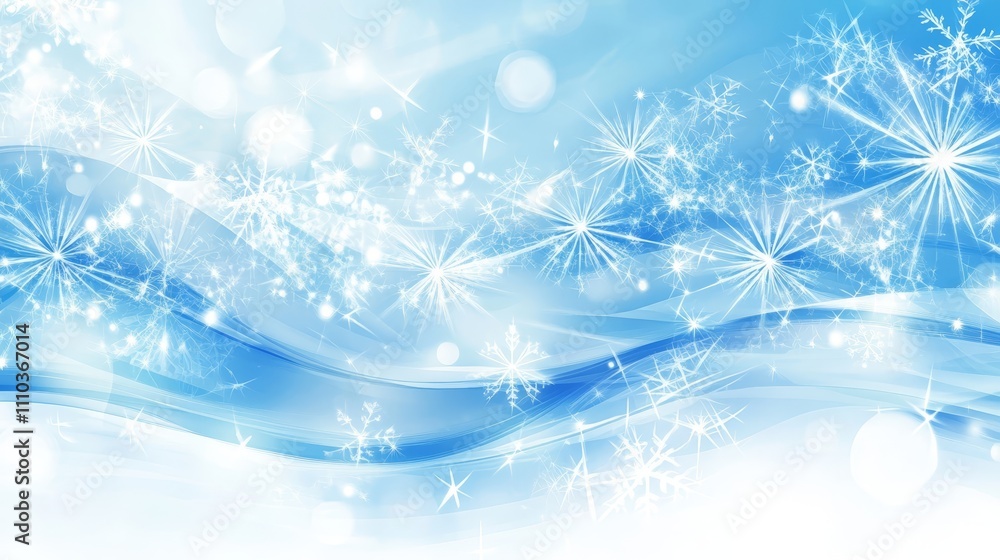 Winter Wonderland Blue Snowflake Background Festive Design Winter Wonderland Blue Snowflake Background Festive Design