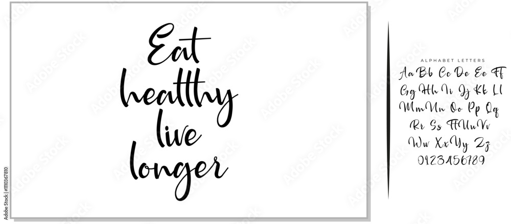 Hand written lettering quote Eat healthy live longer. Vector. Healthy lifestyle. Hand written lettering quote Eat healthy live longer. Vector. Healthy lifestyle.