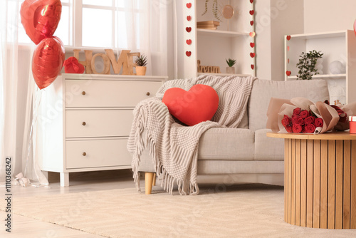 Interior of festive living ...