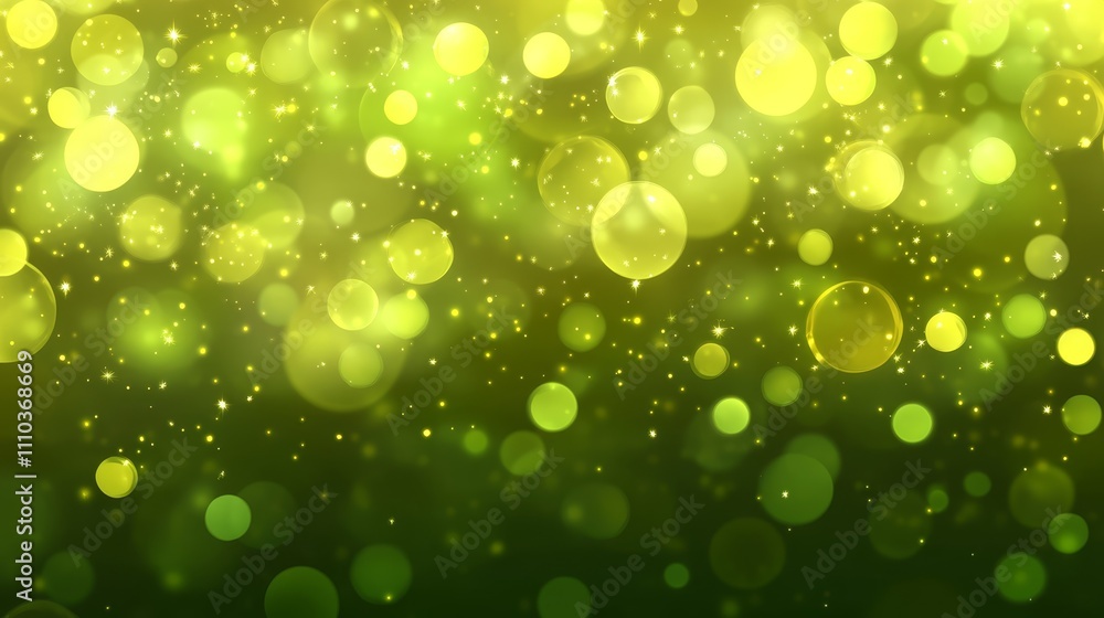 Fototapeta premium Green Bokeh Lights Background Abstract Sparkle Design