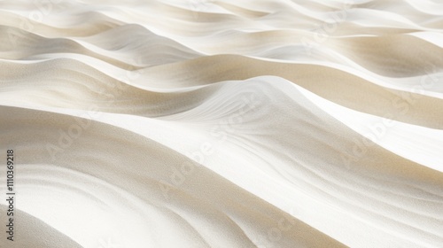 Soft undulating sand dunes showcase natural patterns at sunrise near a desert oasis