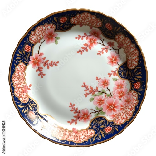 Imari porcelain Japanese plate with cherry blossom pattern.
Imari porcelain is said to be the oldest porcelain in Japan and is a traditional porcelain produced in Saga Prefecture. photo