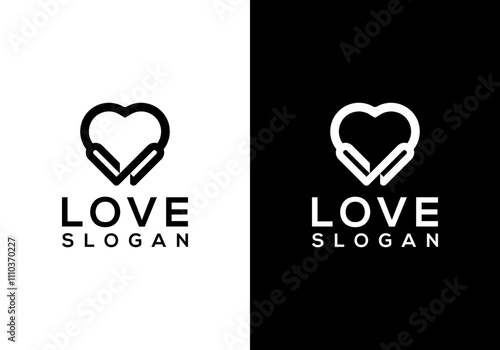 Abstract L letter heart logo vector symbol.