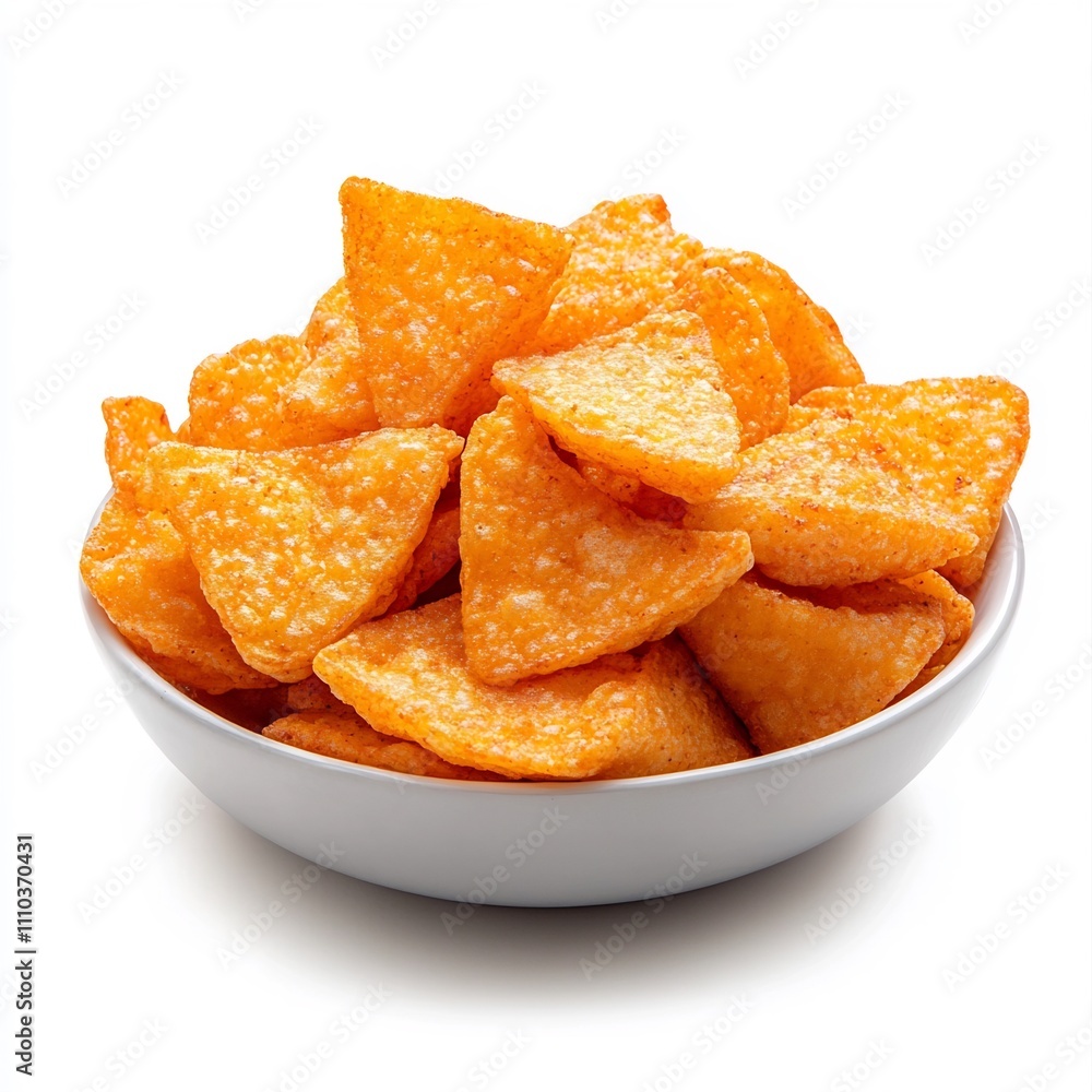 Macro Close Up of Crispy Fried Golden Plantain Side Dish on White Background Macro Close Up of Crispy Fried Golden Plantain Side Dish on White Background