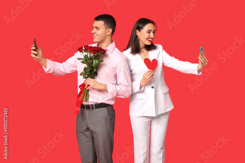 Young couple with mobile ph...