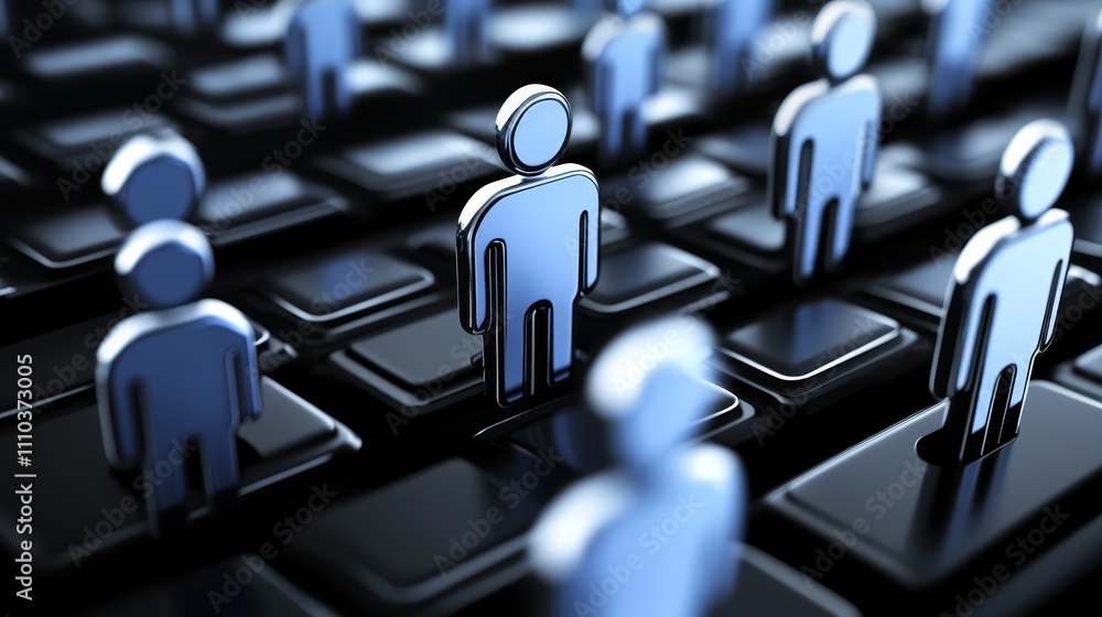 Fototapeta premium Global Network Teamwork Connection People D Abstract