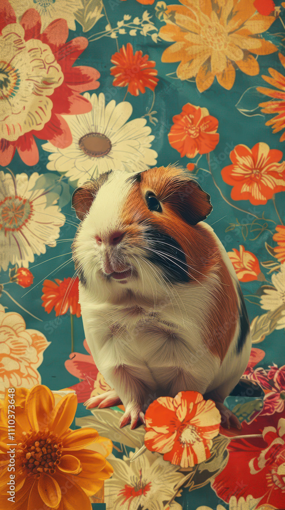 Guinea Pig Retro Vibes - Groovy Poster