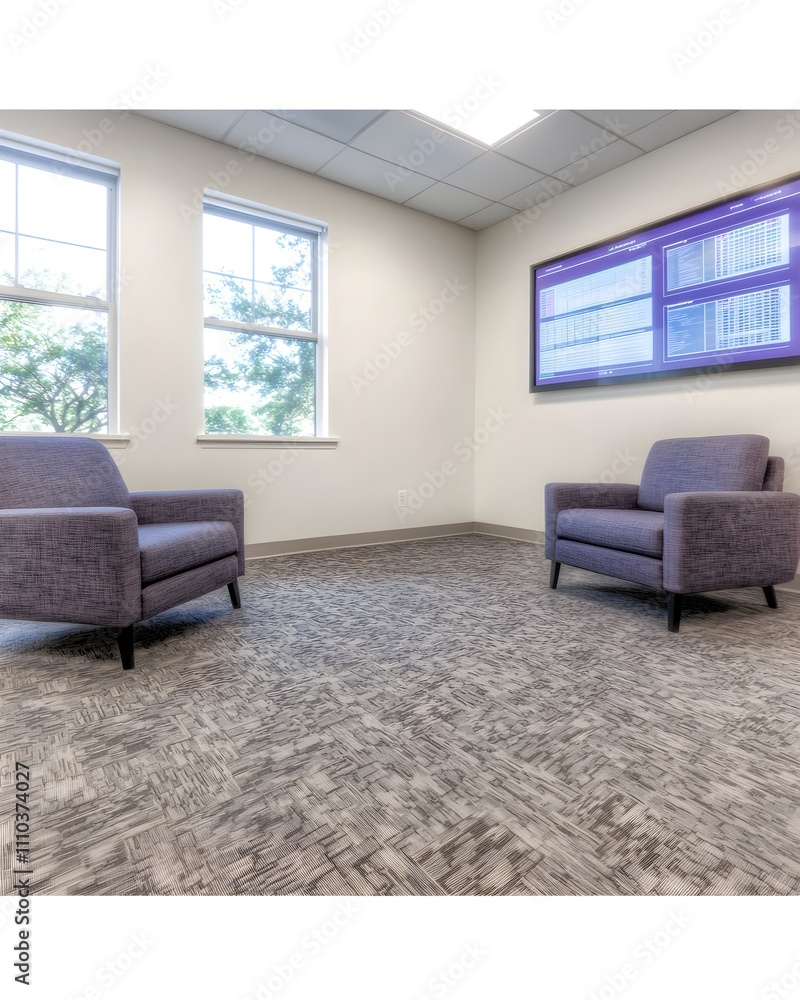 Fototapeta premium Modern office waiting area with comfortable seating
